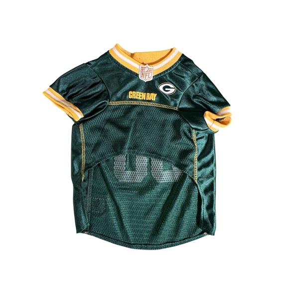 NFL Green Bay Packers Dog Jersey Size Small Pet Apparel Mesh Shirt 00 Green Gold - Picture 4 of 8
